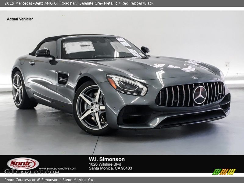 Selenite Grey Metallic / Red Pepper/Black 2019 Mercedes-Benz AMG GT Roadster