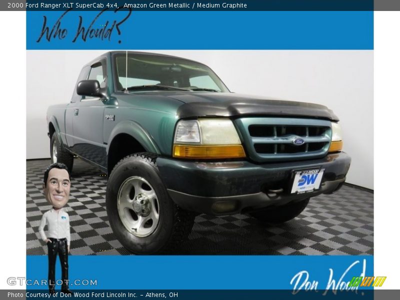 Amazon Green Metallic / Medium Graphite 2000 Ford Ranger XLT SuperCab 4x4