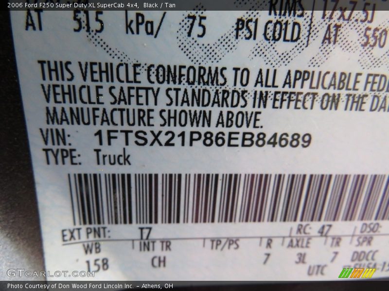 Black / Tan 2006 Ford F250 Super Duty XL SuperCab 4x4