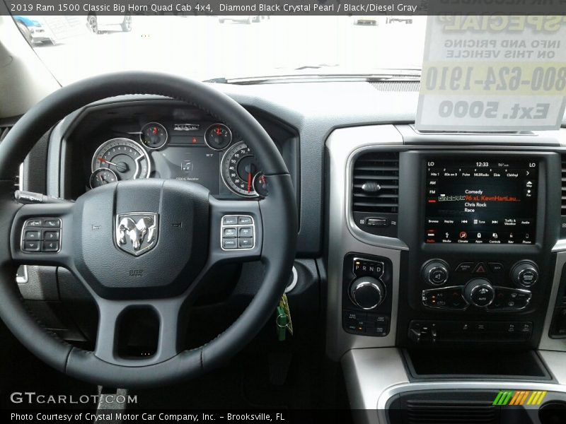 Diamond Black Crystal Pearl / Black/Diesel Gray 2019 Ram 1500 Classic Big Horn Quad Cab 4x4