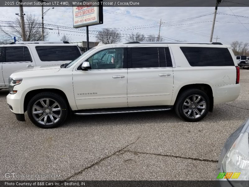 White Diamond Tricoat / Cocoa/Dune 2015 Chevrolet Suburban LTZ 4WD