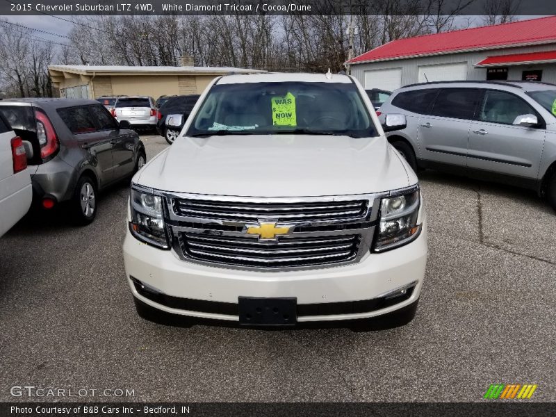 White Diamond Tricoat / Cocoa/Dune 2015 Chevrolet Suburban LTZ 4WD