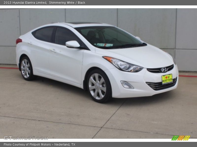 Shimmering White / Black 2013 Hyundai Elantra Limited