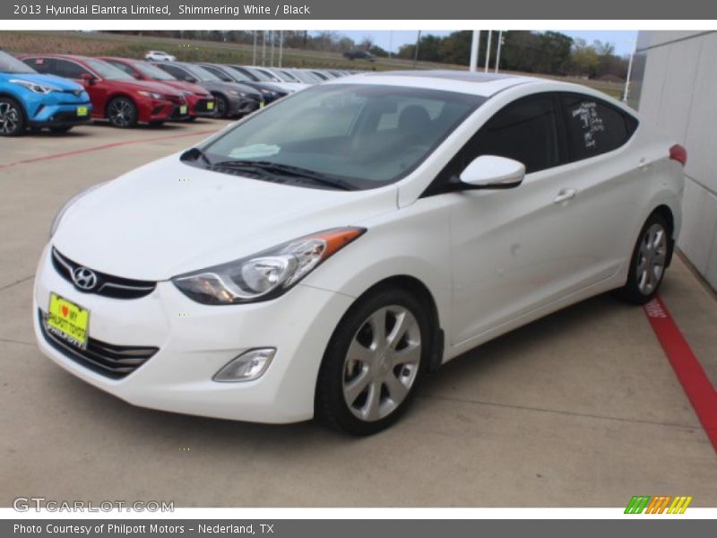 Shimmering White / Black 2013 Hyundai Elantra Limited
