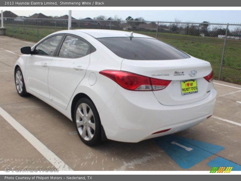 Shimmering White / Black 2013 Hyundai Elantra Limited