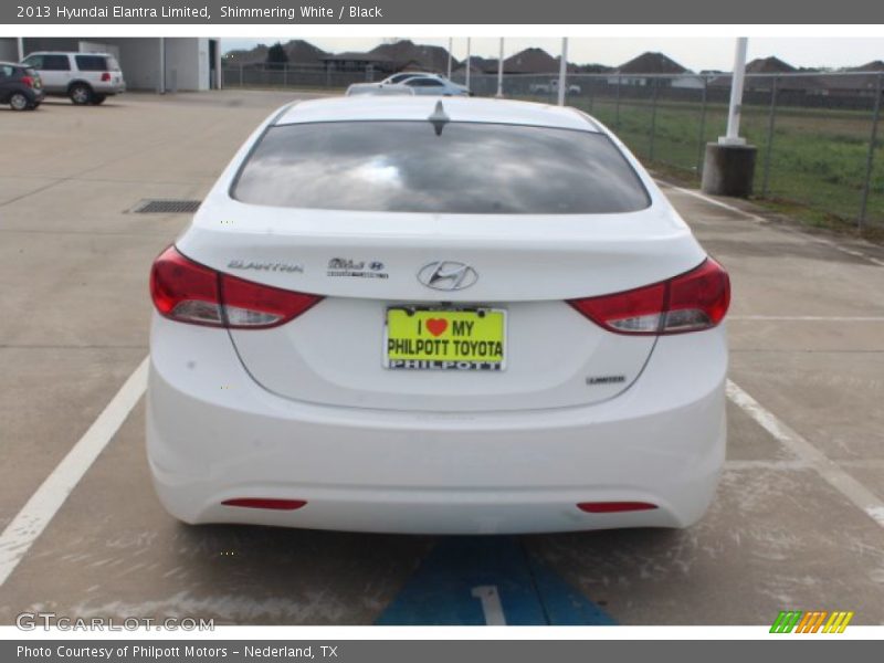 Shimmering White / Black 2013 Hyundai Elantra Limited