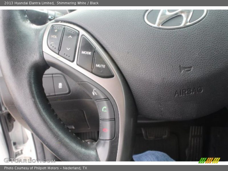 Shimmering White / Black 2013 Hyundai Elantra Limited