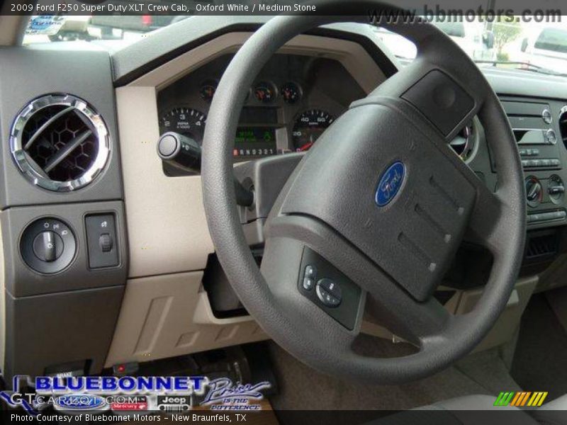 Oxford White / Medium Stone 2009 Ford F250 Super Duty XLT Crew Cab