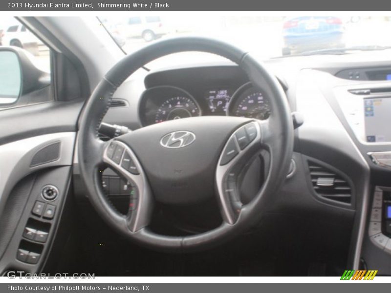 Shimmering White / Black 2013 Hyundai Elantra Limited