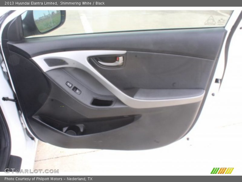 Shimmering White / Black 2013 Hyundai Elantra Limited