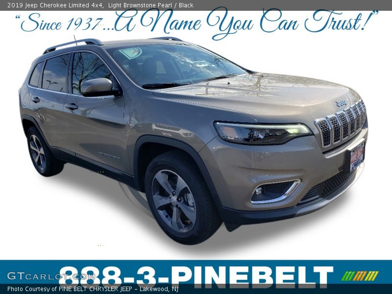 Light Brownstone Pearl / Black 2019 Jeep Cherokee Limited 4x4