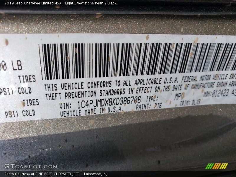 Light Brownstone Pearl / Black 2019 Jeep Cherokee Limited 4x4