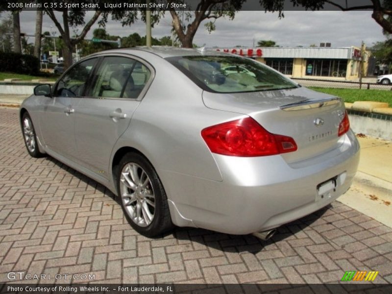 Liquid Platinum Silver / Stone 2008 Infiniti G 35 S Sport Sedan