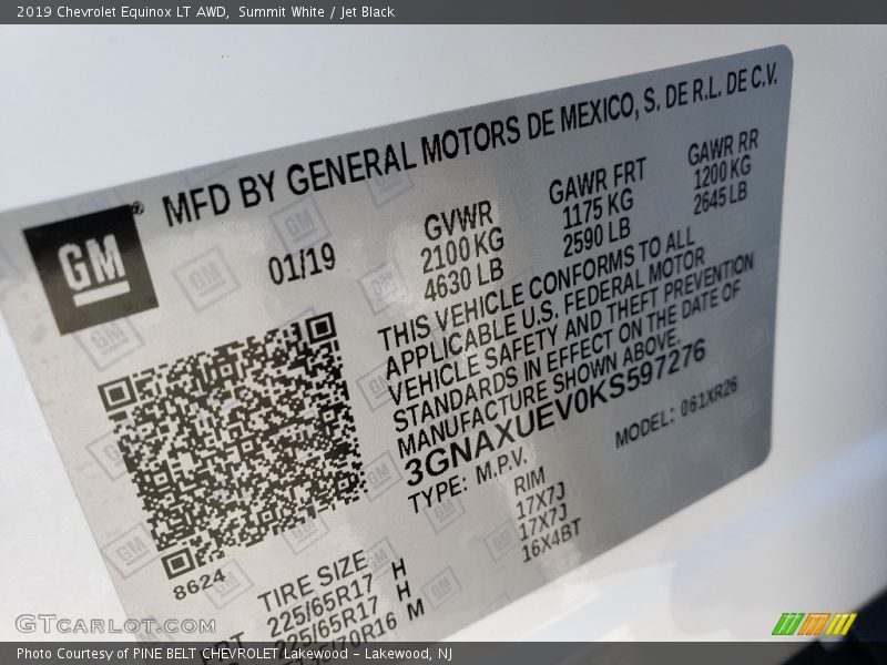Summit White / Jet Black 2019 Chevrolet Equinox LT AWD