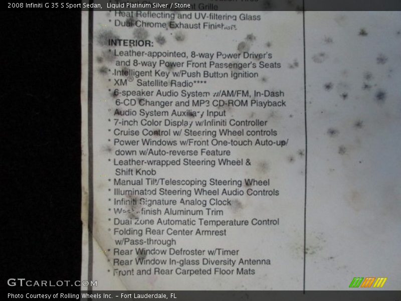 Liquid Platinum Silver / Stone 2008 Infiniti G 35 S Sport Sedan