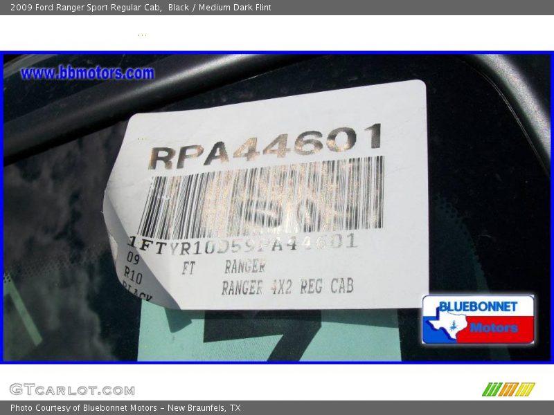 Black / Medium Dark Flint 2009 Ford Ranger Sport Regular Cab