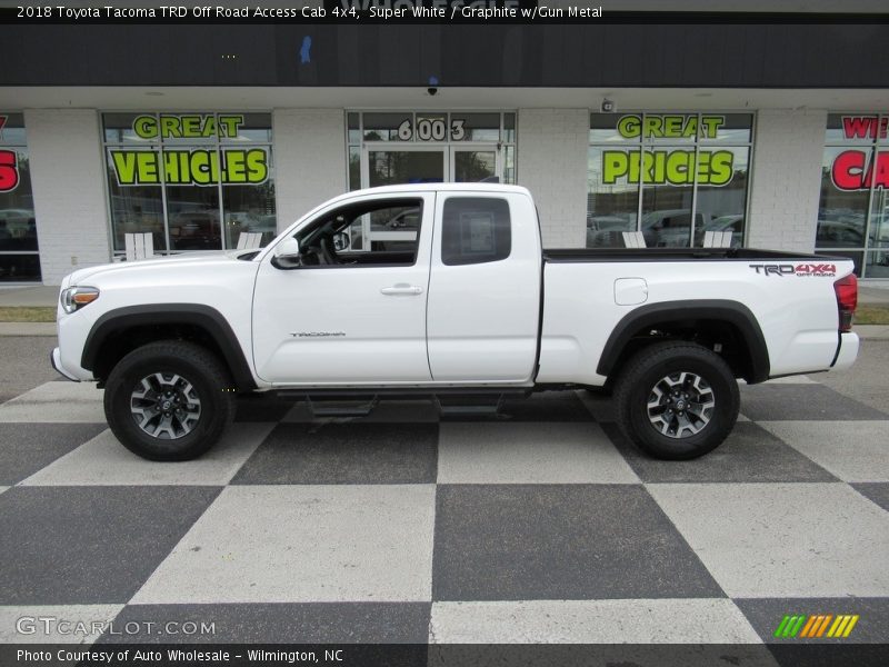Super White / Graphite w/Gun Metal 2018 Toyota Tacoma TRD Off Road Access Cab 4x4