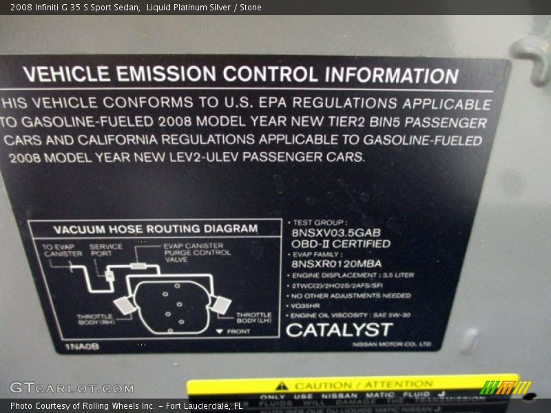 Liquid Platinum Silver / Stone 2008 Infiniti G 35 S Sport Sedan