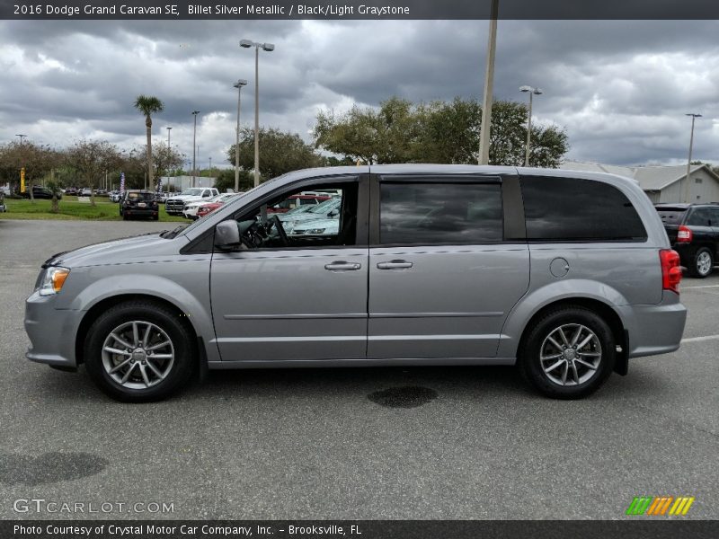 Billet Silver Metallic / Black/Light Graystone 2016 Dodge Grand Caravan SE