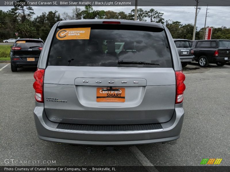 Billet Silver Metallic / Black/Light Graystone 2016 Dodge Grand Caravan SE
