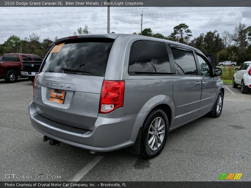 Billet Silver Metallic / Black/Light Graystone 2016 Dodge Grand Caravan SE