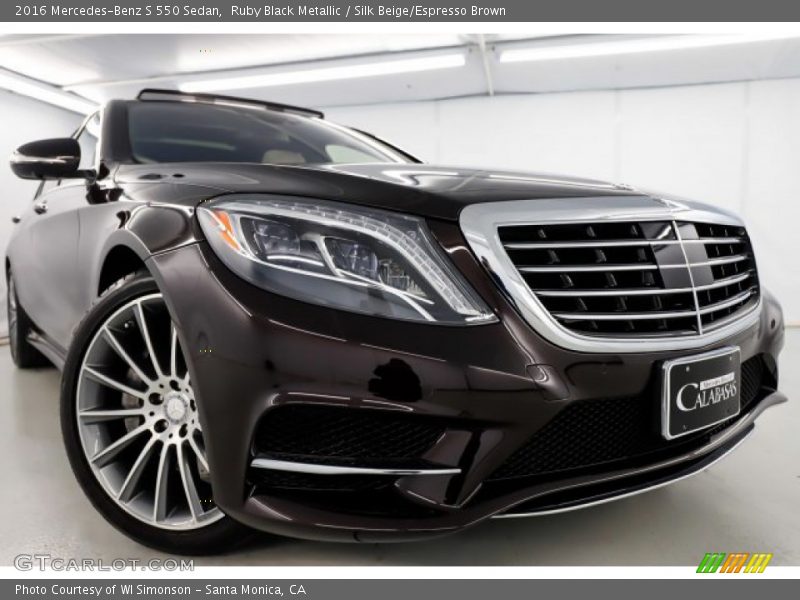 Ruby Black Metallic / Silk Beige/Espresso Brown 2016 Mercedes-Benz S 550 Sedan