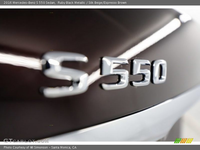 Ruby Black Metallic / Silk Beige/Espresso Brown 2016 Mercedes-Benz S 550 Sedan