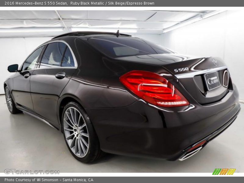 Ruby Black Metallic / Silk Beige/Espresso Brown 2016 Mercedes-Benz S 550 Sedan