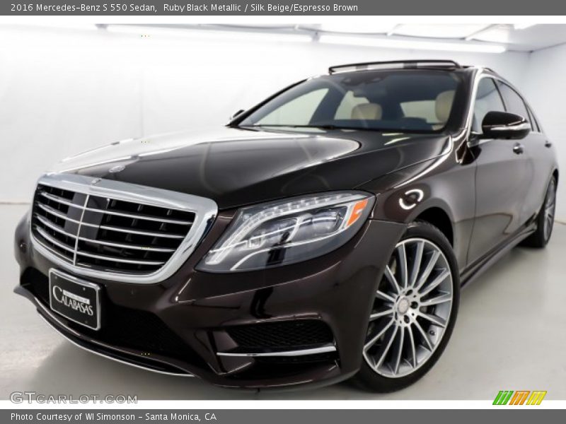 Ruby Black Metallic / Silk Beige/Espresso Brown 2016 Mercedes-Benz S 550 Sedan