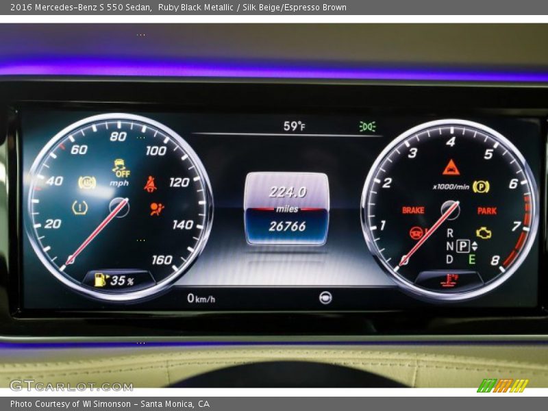 Ruby Black Metallic / Silk Beige/Espresso Brown 2016 Mercedes-Benz S 550 Sedan