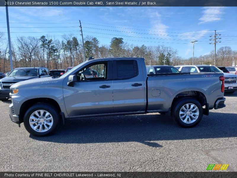 Satin Steel Metallic / Jet Black 2019 Chevrolet Silverado 1500 Custom Double Cab 4WD