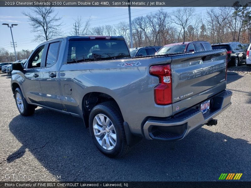Satin Steel Metallic / Jet Black 2019 Chevrolet Silverado 1500 Custom Double Cab 4WD