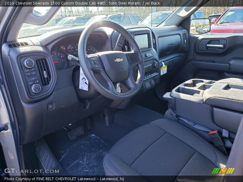 Satin Steel Metallic / Jet Black 2019 Chevrolet Silverado 1500 Custom Double Cab 4WD