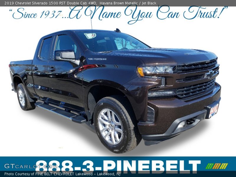 Havana Brown Metallic / Jet Black 2019 Chevrolet Silverado 1500 RST Double Cab 4WD