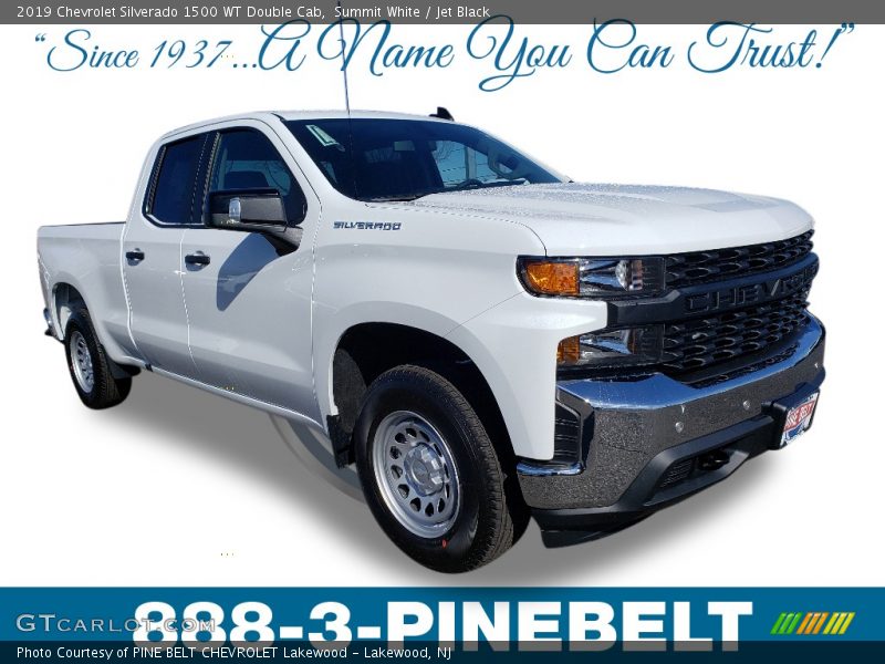 Summit White / Jet Black 2019 Chevrolet Silverado 1500 WT Double Cab