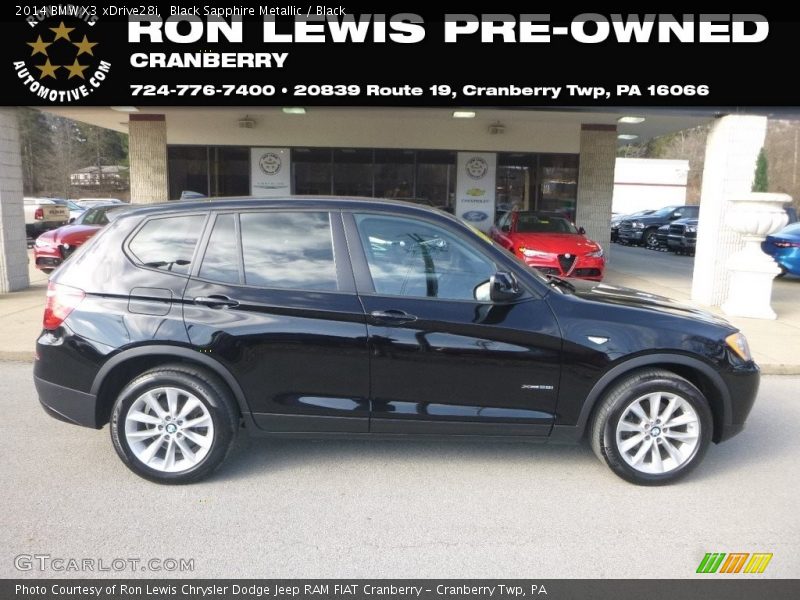 Black Sapphire Metallic / Black 2014 BMW X3 xDrive28i