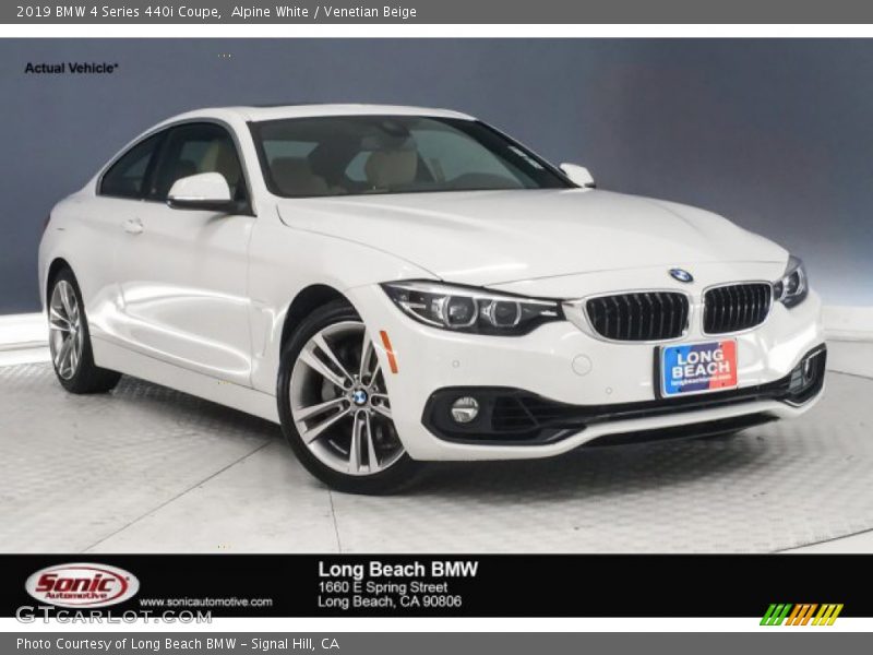 Alpine White / Venetian Beige 2019 BMW 4 Series 440i Coupe