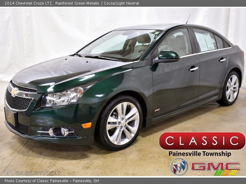 Rainforest Green Metallic / Cocoa/Light Neutral 2014 Chevrolet Cruze LTZ
