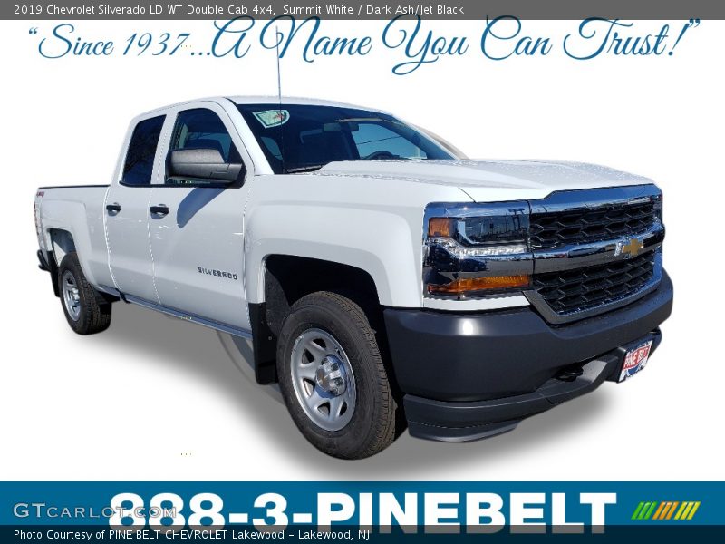 Summit White / Dark Ash/Jet Black 2019 Chevrolet Silverado LD WT Double Cab 4x4