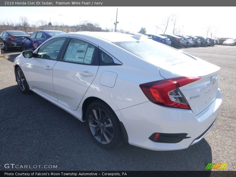 Platinum White Pearl / Ivory 2019 Honda Civic EX Sedan