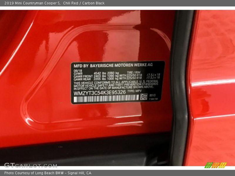 Chili Red / Carbon Black 2019 Mini Countryman Cooper S
