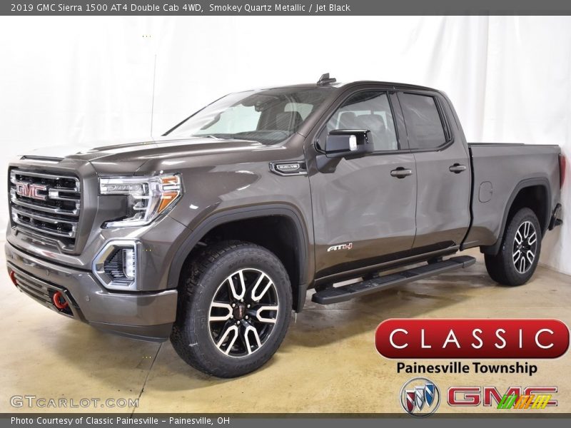 Smokey Quartz Metallic / Jet Black 2019 GMC Sierra 1500 AT4 Double Cab 4WD