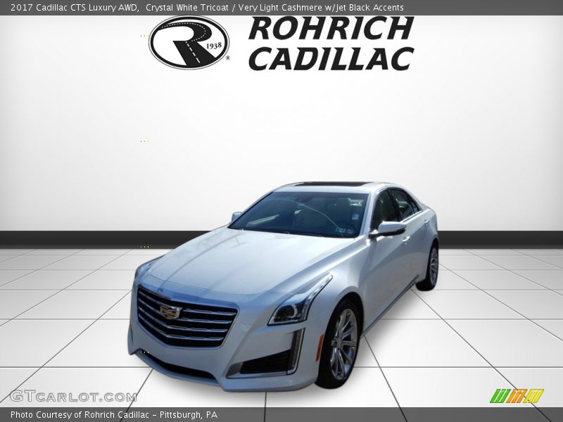 Crystal White Tricoat / Very Light Cashmere w/Jet Black Accents 2017 Cadillac CTS Luxury AWD