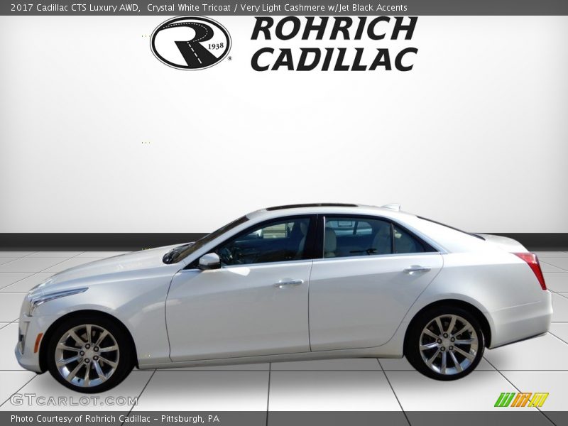 Crystal White Tricoat / Very Light Cashmere w/Jet Black Accents 2017 Cadillac CTS Luxury AWD