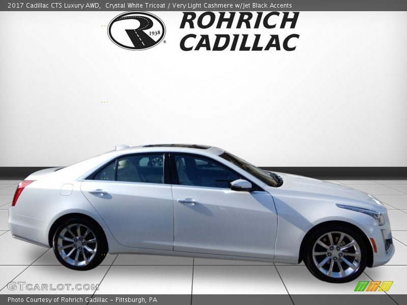 Crystal White Tricoat / Very Light Cashmere w/Jet Black Accents 2017 Cadillac CTS Luxury AWD