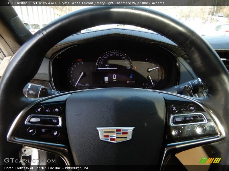 Crystal White Tricoat / Very Light Cashmere w/Jet Black Accents 2017 Cadillac CTS Luxury AWD