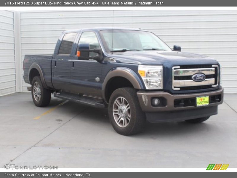 Blue Jeans Metallic / Platinum Pecan 2016 Ford F250 Super Duty King Ranch Crew Cab 4x4