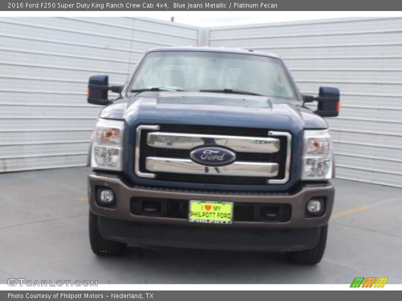 Blue Jeans Metallic / Platinum Pecan 2016 Ford F250 Super Duty King Ranch Crew Cab 4x4