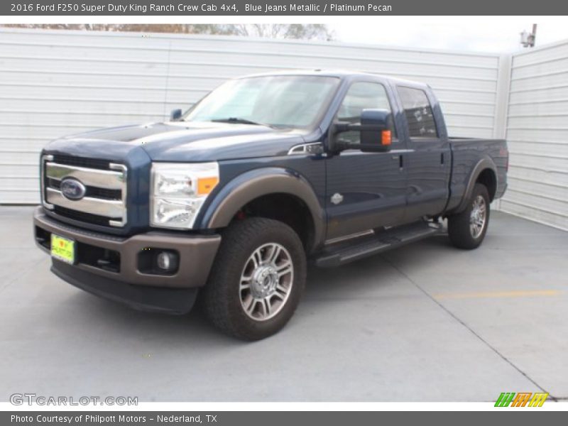 Blue Jeans Metallic / Platinum Pecan 2016 Ford F250 Super Duty King Ranch Crew Cab 4x4