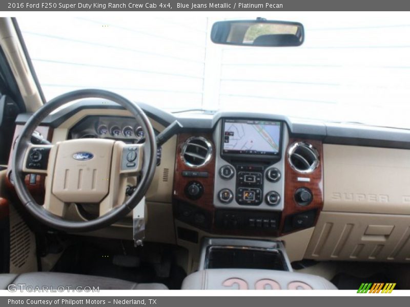 Blue Jeans Metallic / Platinum Pecan 2016 Ford F250 Super Duty King Ranch Crew Cab 4x4